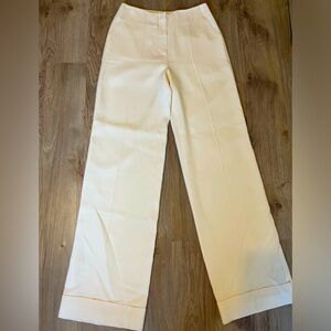 Like New Jonathan Simkhai Wide-Leg Pants Size6 in Ivory comfortable and elegant